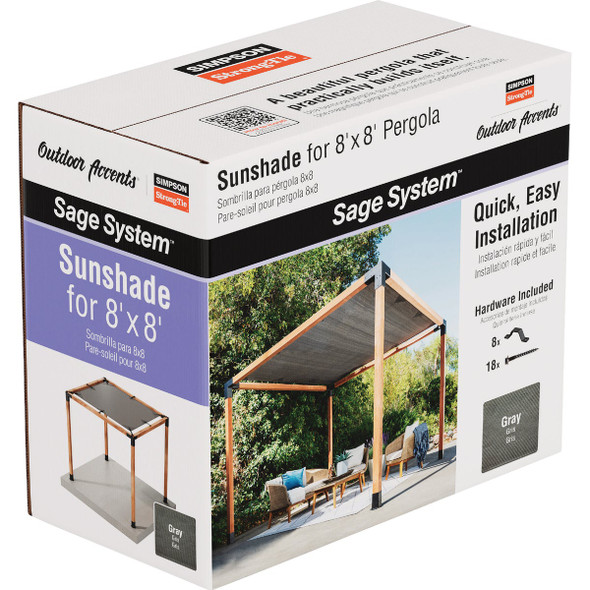Outdoor Accents Sage Shade 8x8 Gray SAGE-SHADE8X8G