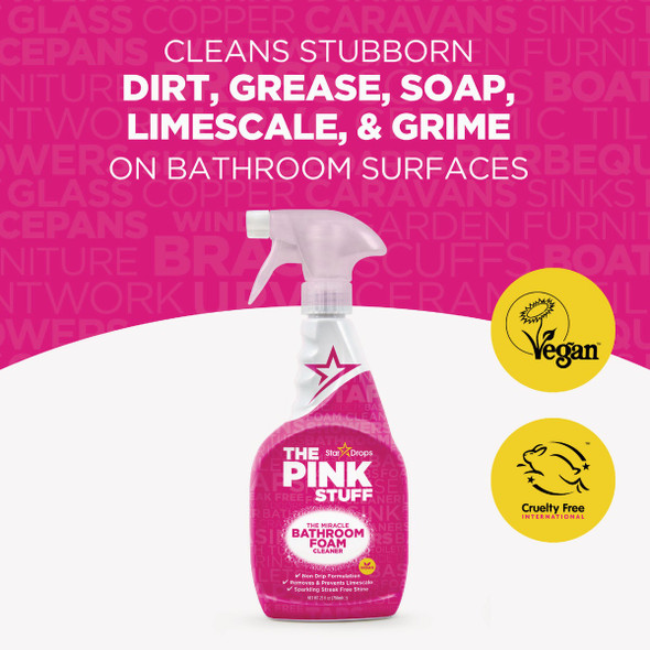 The Pink Stuff 25.4 Oz. Miracle Bathroom Foam Spray Cleaner 82383 645013