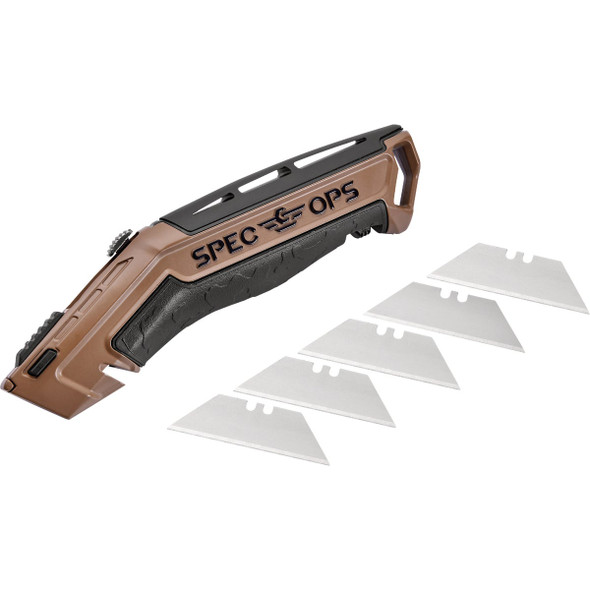 Spec Ops Retractable-Blade Utility Knife with (5) Blades SPEC-K1-UR