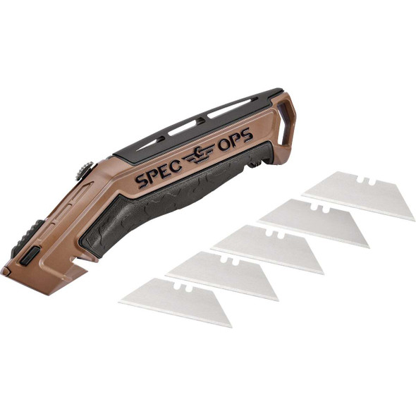 Spec Ops Retractable-Blade Utility Knife with (5) Blades SPEC-K1-UR
