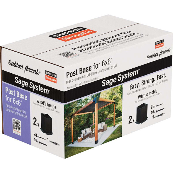 Outdoor Accents 2pk Sage Post Base 6x6 SAGE-B66-KT2