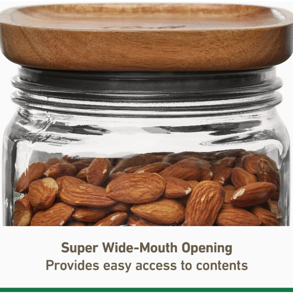 Ball 4 Cup Stack & Store Jar with Wooden Lid