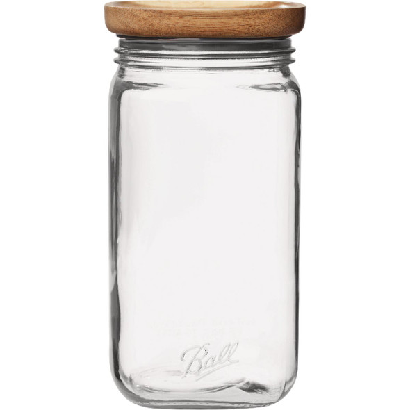 Ball 9.9 Cup Stack & Store Jar with Wooden Lid 2194955 Pack of 3