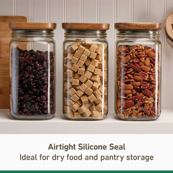 Ball 9.9 Cup Stack & Store Jar with Wooden Lid 2194955 Pack of 3 624566