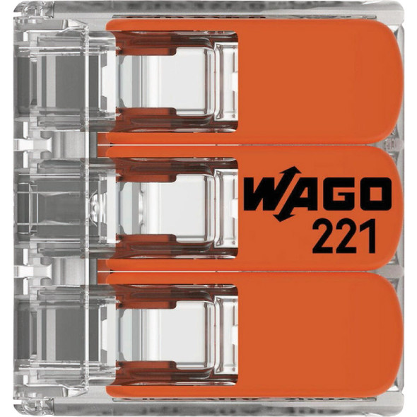 Wago 3-Wire 3-Port Lever Connector (10-Pack) 221-413-K006-0000 506514