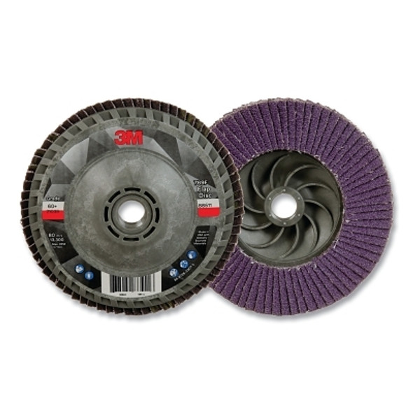 Flap Disc 769F, 4.5 in dia, 60+ Grit, 5/8 in-11 arbor, 13300 RPM