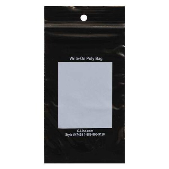 C-Line Products Recloseable Bags,Poly,Black,3x5",PK1000 47435