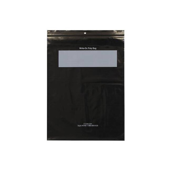 C-Line Products 8-1/2" x 11" Black Write-On Poly Bags, 1000/BX 47491