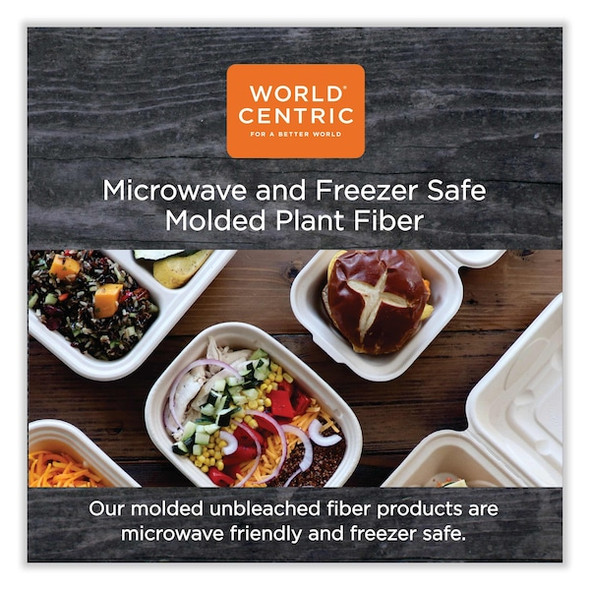 World Centric Fiber Containers, 48 oz, 8.7 x 6.5 x 3.1, Natural, Paper, 400PK CT-SC-U3-LFP