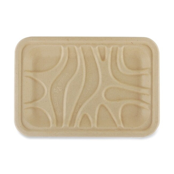 World Centric Fiber Trays, 5.7 x 8.2 x 0.6, Natural, Paper, 500PK TR-SC-2S-LFS