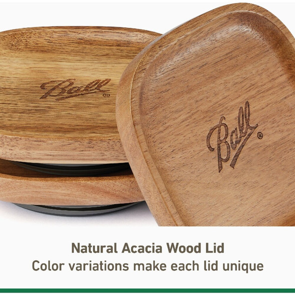 Ball Stack & Store Mason Jar Acacia Wooden Lids (3-Count) 2194956 637231