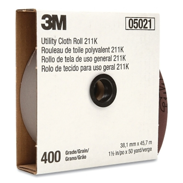 211K Utility Cloth Roll, 1 in W, 50 yd L, 400 Grit