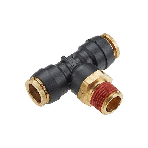 Legris Tee,Brass,Push-Fit1/8",3/8",MNPT3/8" VS372PTCR-6-2