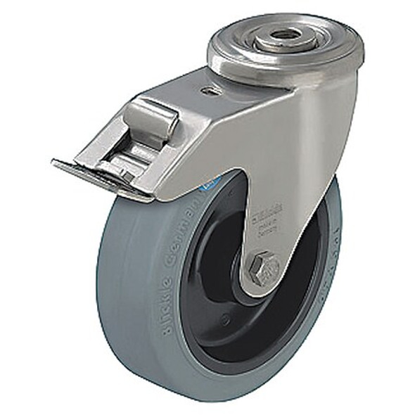 Bolt-Hole Caster,3 7/8"dia,Swivel,Rubber Bolt-Hole Caster,3 7/8"dia,Swivel,Rubber