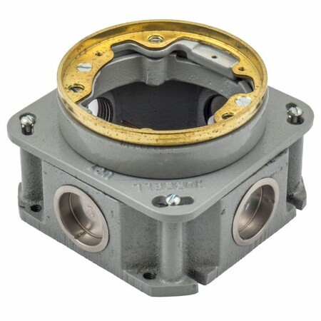 Electrical Box, 30 cu in, Floor Box Type, 1 Gang, Brass, Round Shape