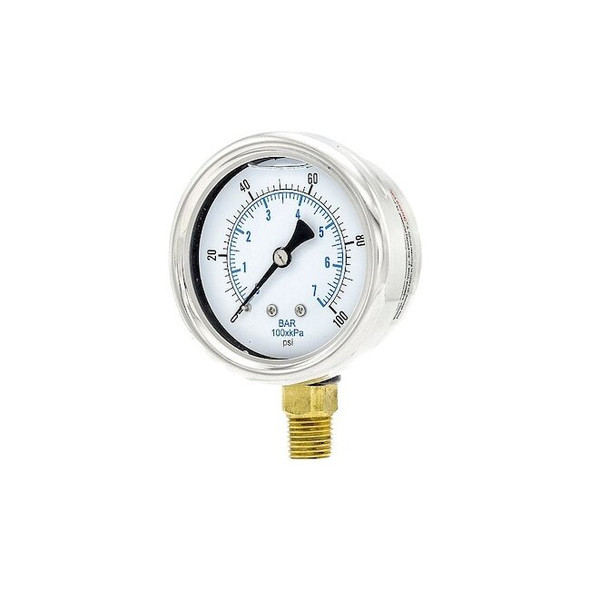 Manufacturer Varies Pressure Gauge, 1/4 in NPT, Bottom Location 211L-254E
