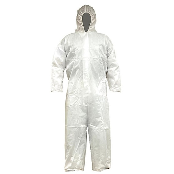 Condor Hooded Coveralls,5XL,White,Bulk,PK25 817LF5 Condor Hooded Coveralls,5XL,White,Bulk,PK25 817LF5