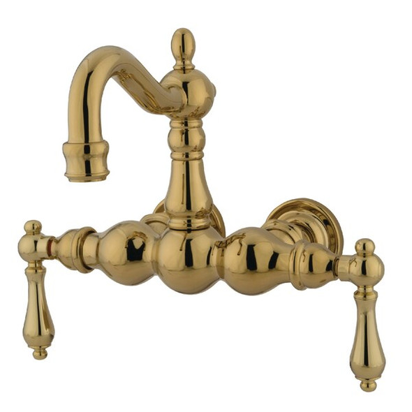Wall-Mount Clawfoot Tub Faucet, Polished Brass, Tub Wall Mount