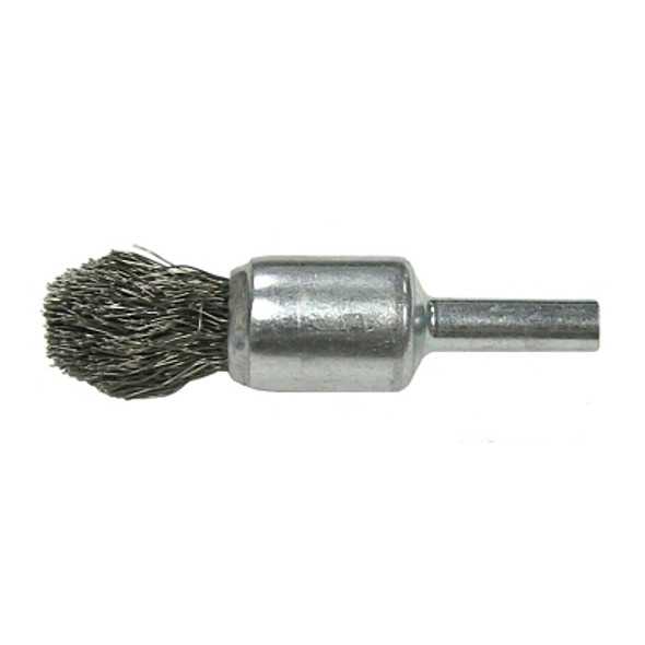 Controlled Flare End Brushes, Steel, 25,000 rpm, 1/2" x 0.014" Pack of 10