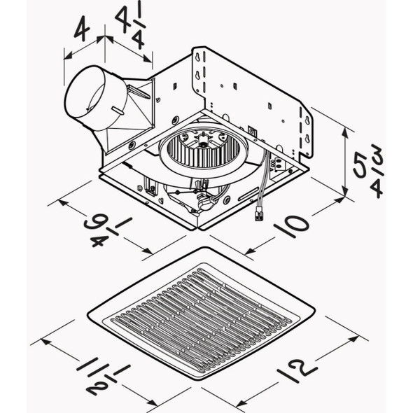Broan Flex Series 110 CFM 1.0 Sone Humidity Sensing Ventilation Fan