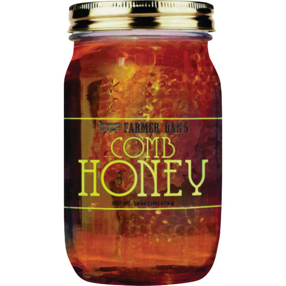 Farmer Dan's 12oz Glass Jar Honeycomb h4 Pack of 12