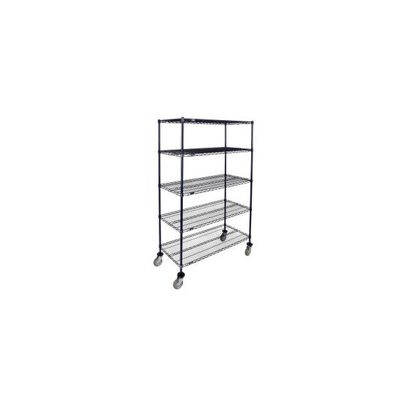Nexel 5 Shelf Truck Nexelon 60""W x 18""D x 60""H Polyurethane Swivel Casters