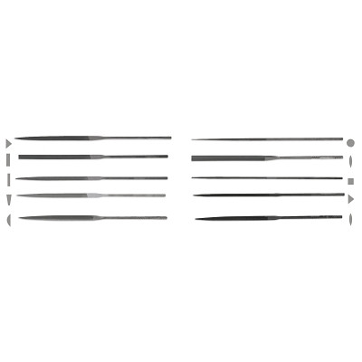 Half Round Needle File, 5-1/2 in, 4 Cut