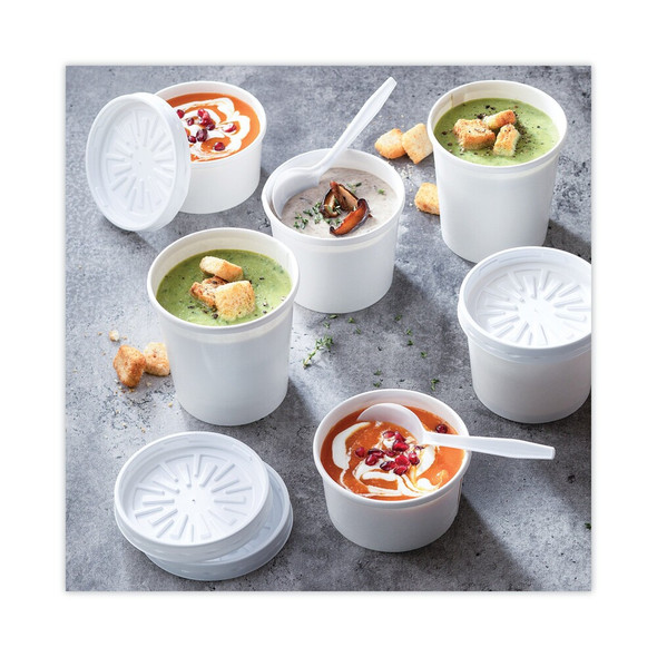 Paper Round Food Container-Lid Combo, 12oz, 3.75"d x 3h", White, PK250 PK  D12RBLD