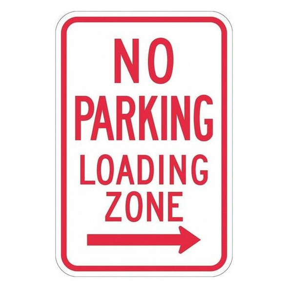 Lyle No Parking Loading Zone Sign,18" x 12, T1-1175-DG_12x18 T1-1175-DG_12x18
