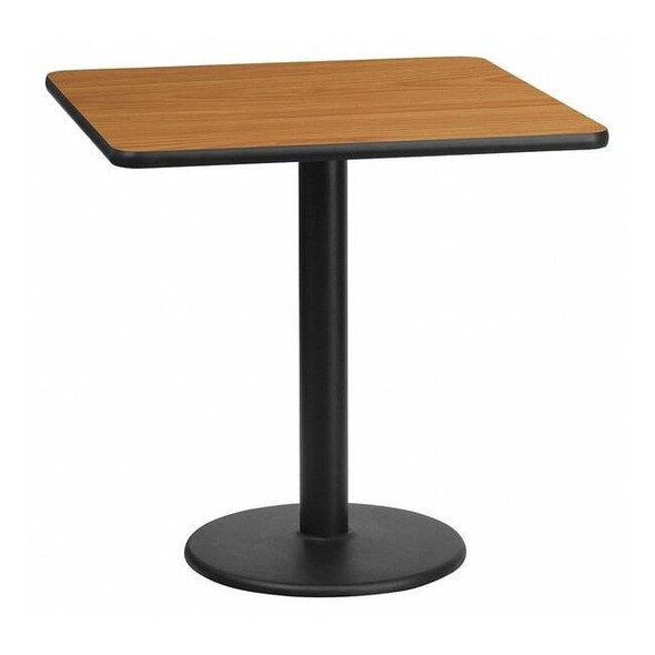 Square Natural Laminate Table, Laminate Top, Wood Grain