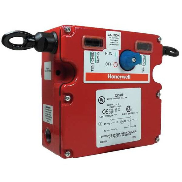 Honeywell Cable Pull Safety Switch Dual Head 2NO/2NC 1/2NPT 2CPSA1A1