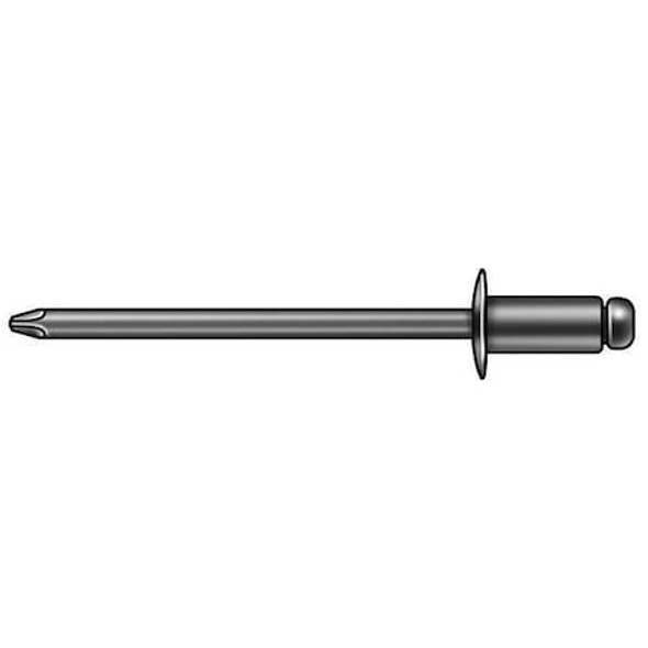 Blind Rivet, Countersunk Head, 1/8 in Dia., 5/16 in L, Aluminum Body, 500 PK