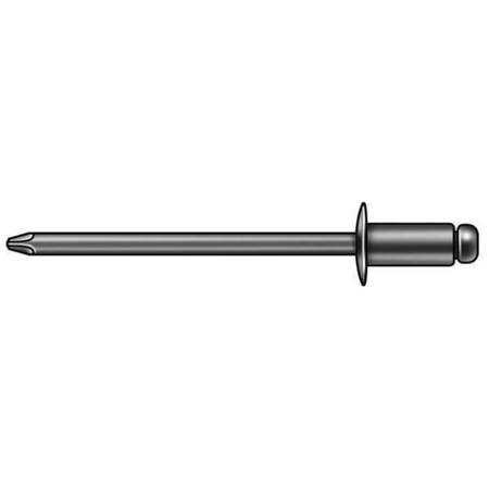 Blind Rivet, Countersunk Head, 1/8 in Dia., 5/16 in L, Aluminum Body, 500 PK