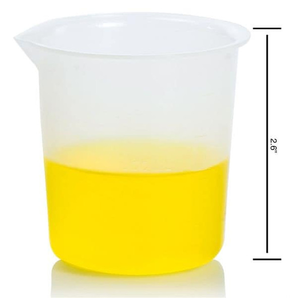 Beaker, Polypropylene, Low Form, 100 mL / 0.33 fl oz Capacity, Not Rated Not Applicable, 12 PK