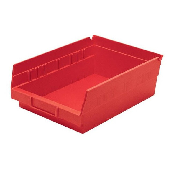 Akro-Mils® Shelf Bin, 11 5/8"L x 4"H x 8 3/8"W, Red, 1/Each