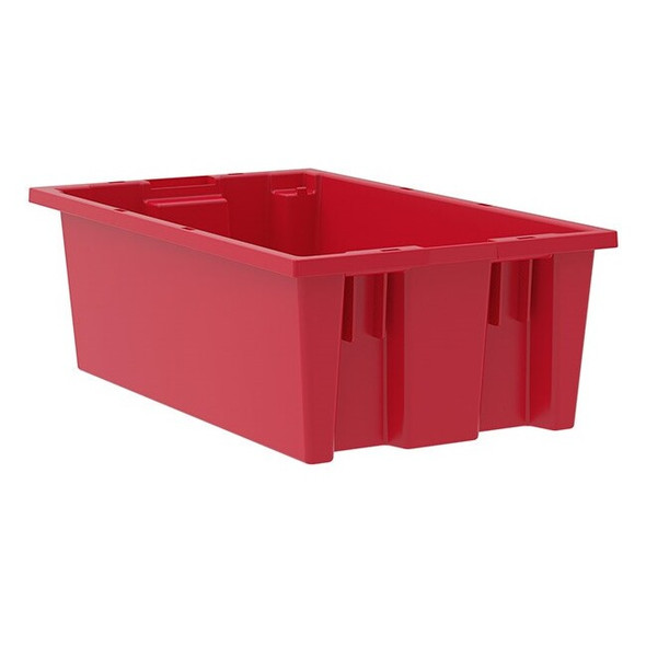 Akro-Mils® Nest & Stack Tote, 18"L x 6"H x 11"W, Red, 1/Each