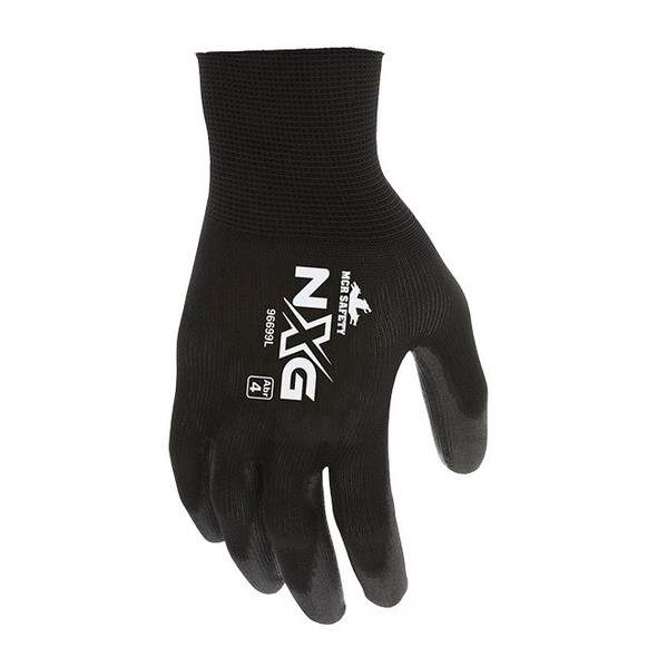 MCR Safety® NXG® PU Coated Work Gloves, Small, Black, 12/Pair