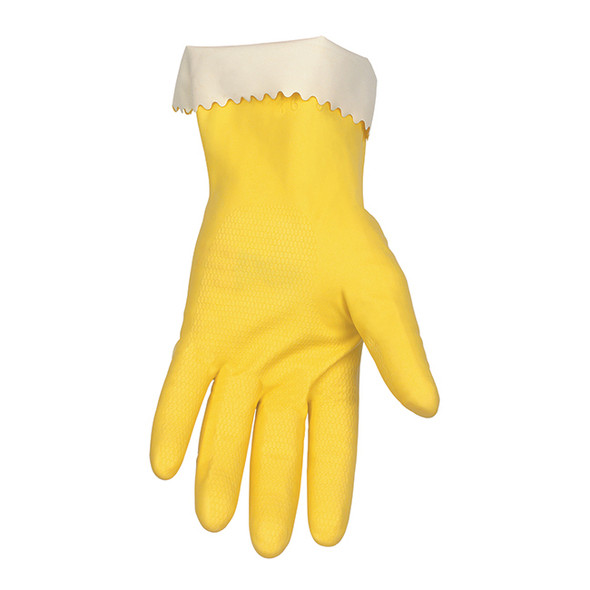 MCR Safety® Unsupported Latex Gloves, X-Large, Yellow, 12/Pair