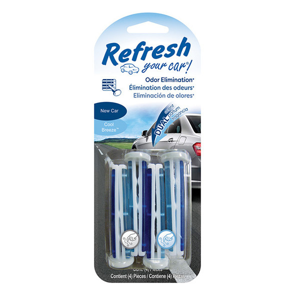 Energizer® Refresh Your Car® Vent Sticks, New Car/Cool Breeze, 4/Pkg