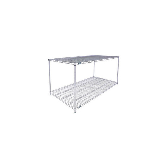 Nexel 2 Shelf Stainless Steel Wire Shelving Unit Starter 72""W x 36""D x 34""H