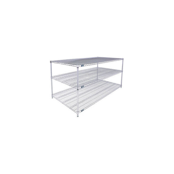 Nexel 3 Shelf Stainless Steel Wire Shelving Unit Starter 72""W x 36""D x 34""H
