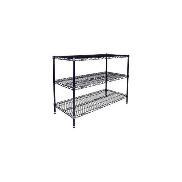 Nexel 3 Shelf Nexelon Blue Wire Shelving Unit Starter 24""W x 18""D x 34""H