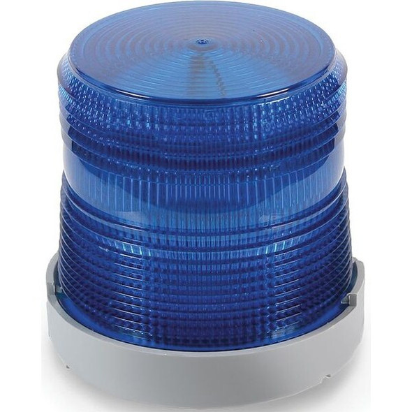 Warning Light, Blue, (6) LED, 24V DC, 65 FPM, 4 9/32 in Dia., Panel/Conduit