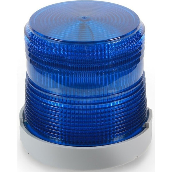 Warning Light, Blue, (6) LED, 24V DC, 65 FPM, 4 9/32 in Dia., Panel/Conduit