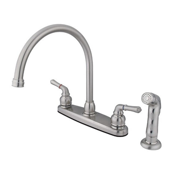 FB798SP 8" Centerset Kitchen Faucet with, Manual, 8" Mount, 4 Hole