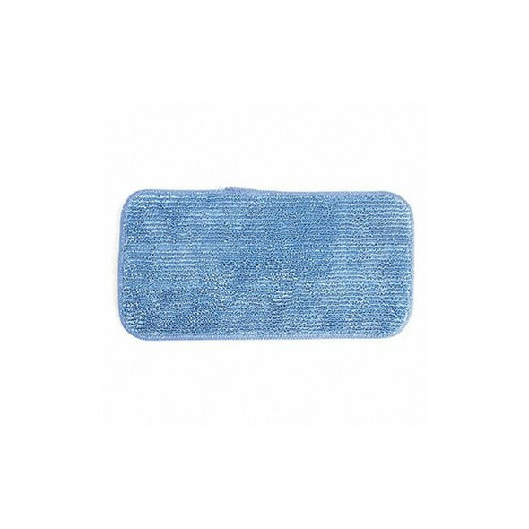 Flat Mop Pad, Hook-and-Loop Connection, Blue, Microfiber, PK12, 2504-SPH-MFP-11B