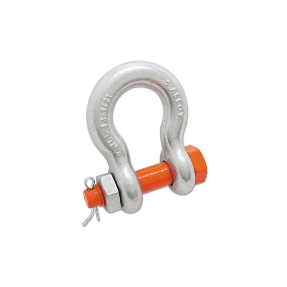 Anchor Shackle, A-999-G, Pin and Bolt, Galvanized, 1-1/4 in Opening, 3/4 in, 7 t Working Load Limit