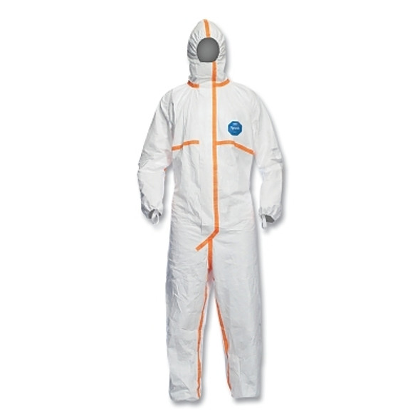 Tyvek® 800 Coverall, Taped Seams, Attach Hood, Elastic Wrists and Ankles, Storm Flap, White, X-Large Tyvek® 800 Coverall, Taped Seams, Attach Hood, Elastic Wrists and Ankles, Storm Flap, White, X-Large
