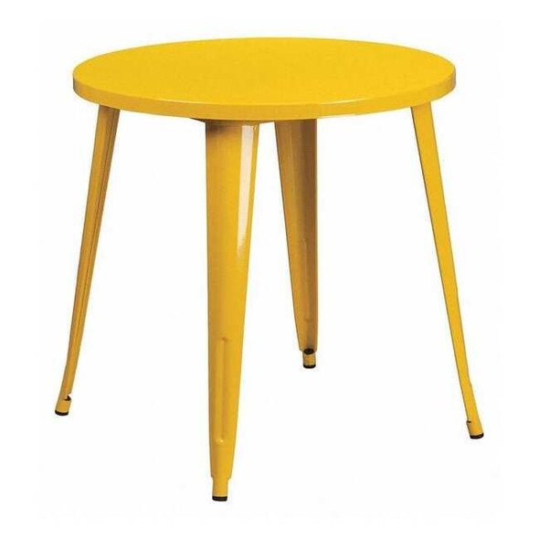 Flash Furniture Round 30" W, 30" L, 29.5" H, Metal Top, Yellow CH-51090-29-YL-GG
