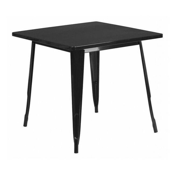 Flash Furniture Black Metal Table,31.5SQ ET-CT002-1-BK-GG